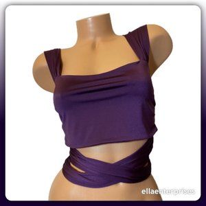Symphony Purple Wrap Around Crop Top